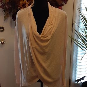 Forever 21 pale peach cardigan sweater cross front thin knit size Medium…